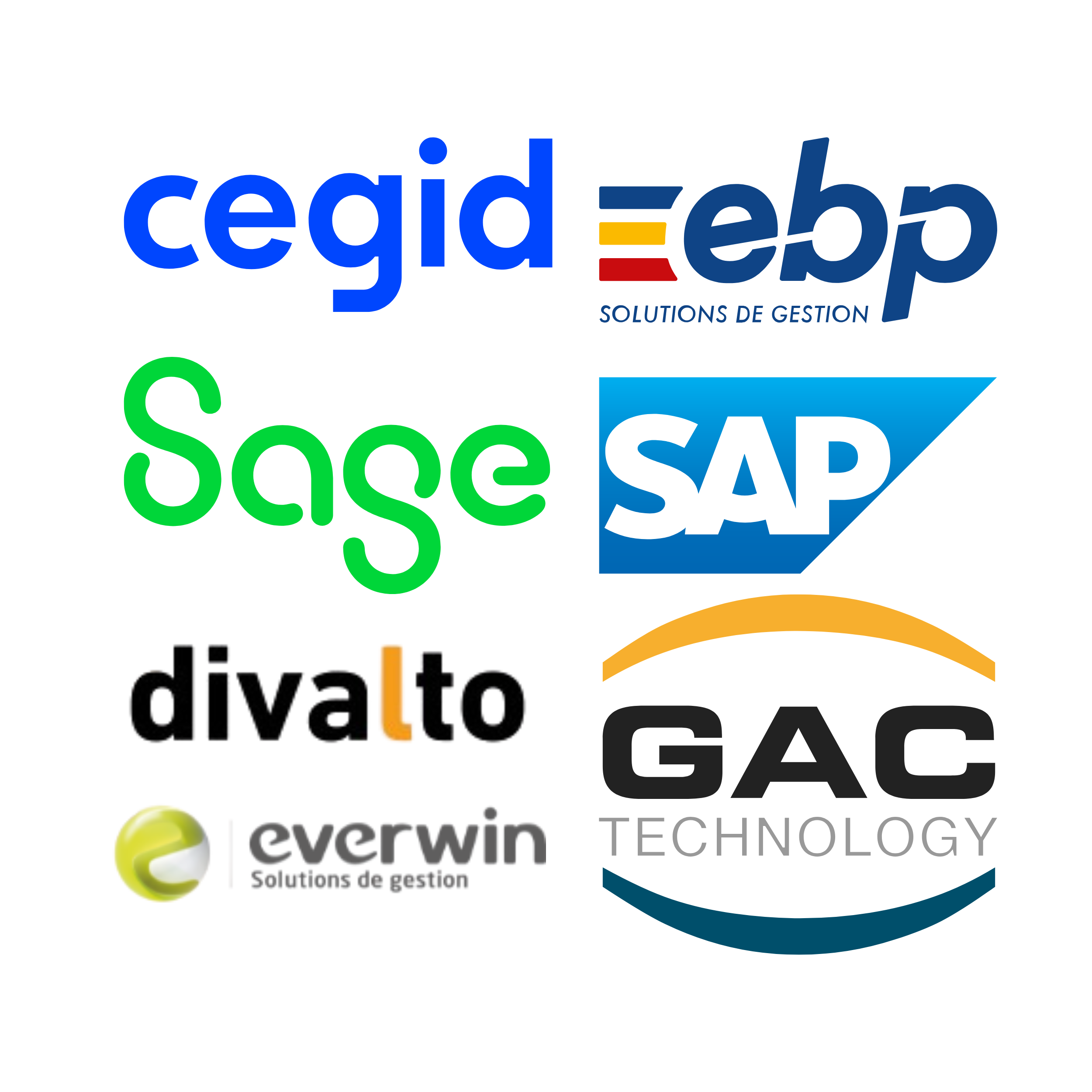 Logos de logiciels de comptabilité